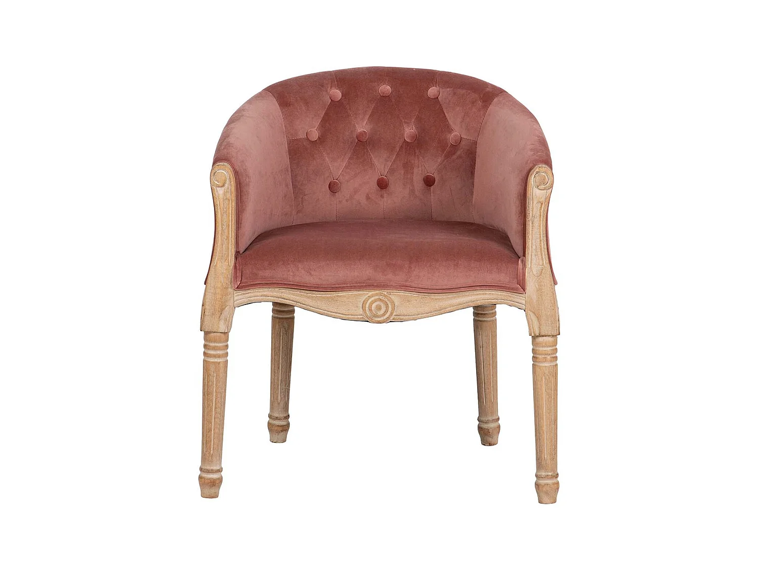 Butaca Velvet Capitone Patas Madera 61x61x71 Cm