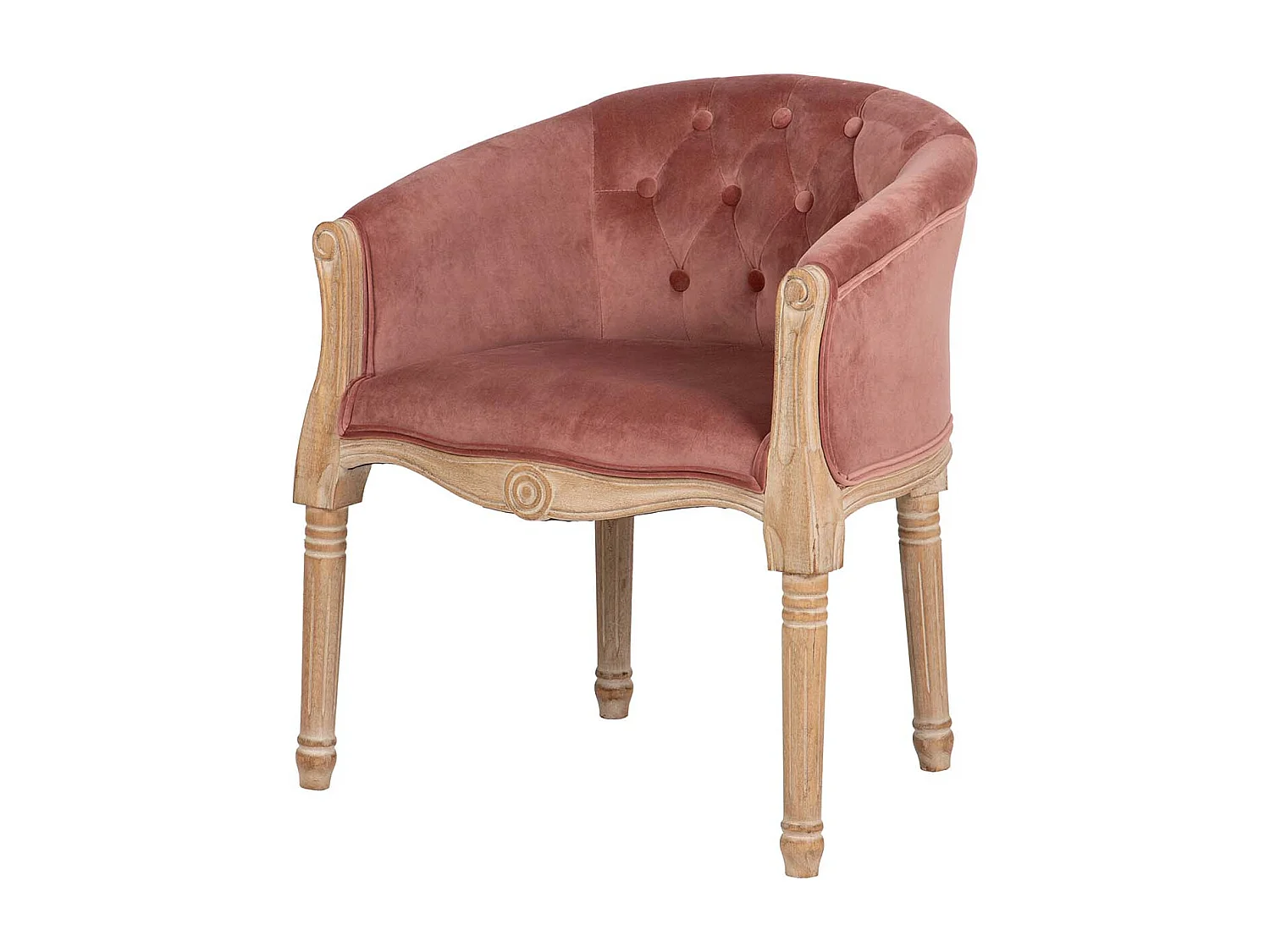 Butaca Velvet Capitone Patas Madera 61x61x71 Cm