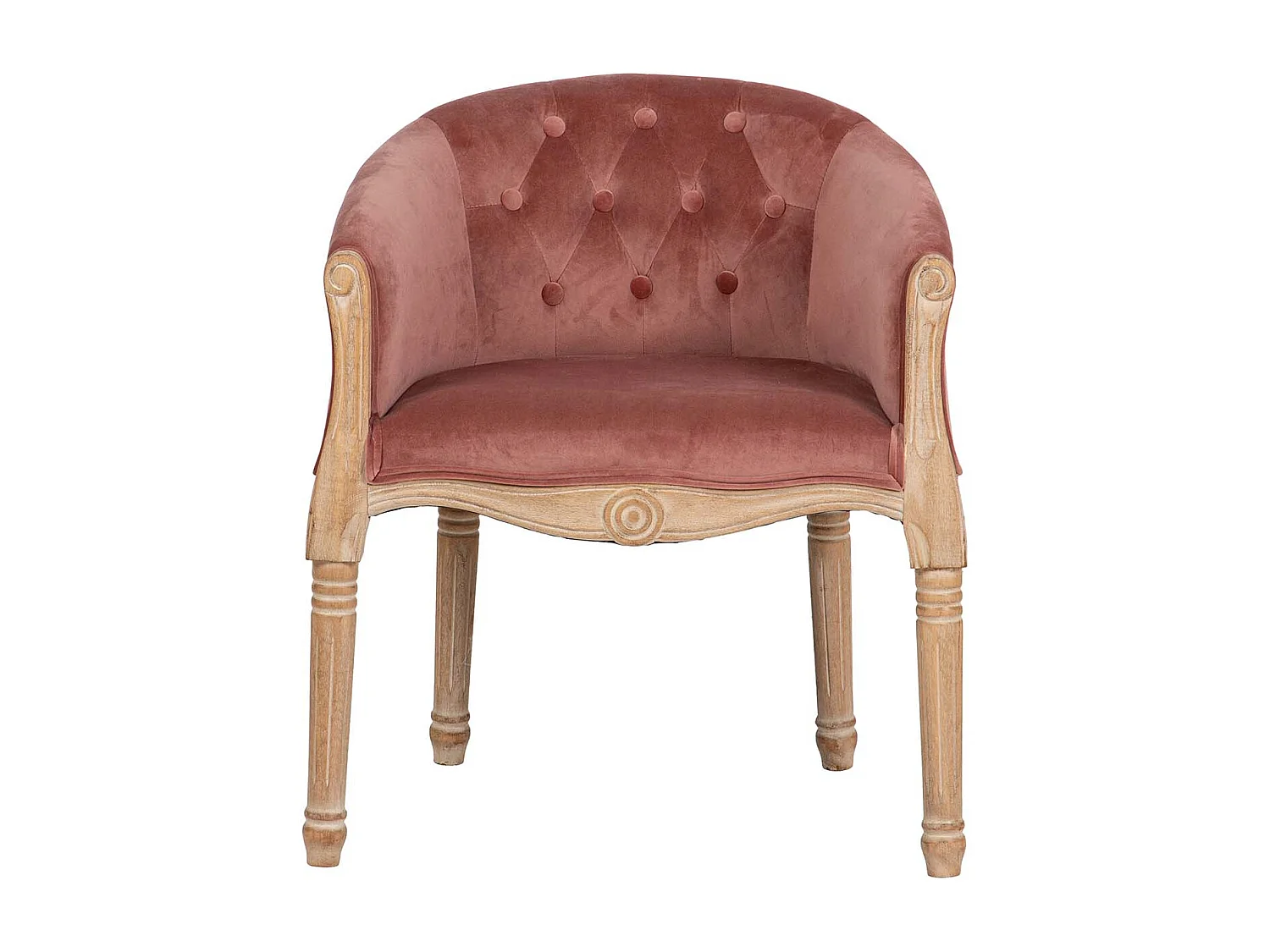 Butaca Velvet Capitone Patas Madera 61x61x71 Cm