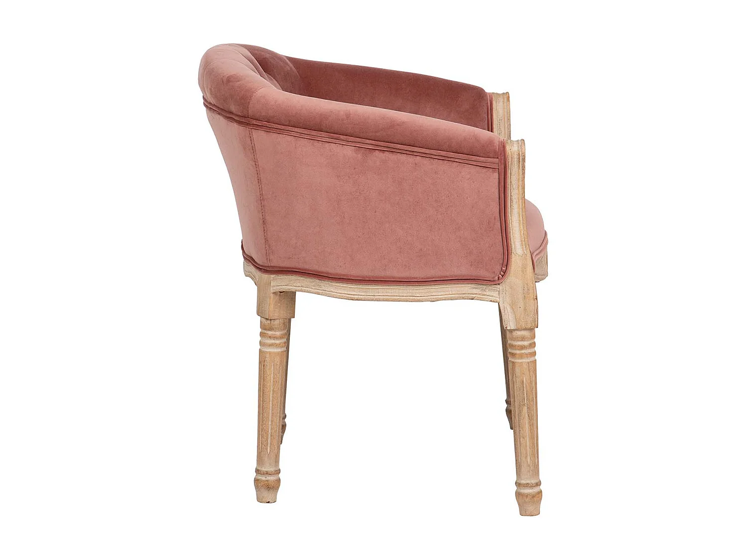 Butaca Velvet Capitone Patas Madera 61x61x71 Cm