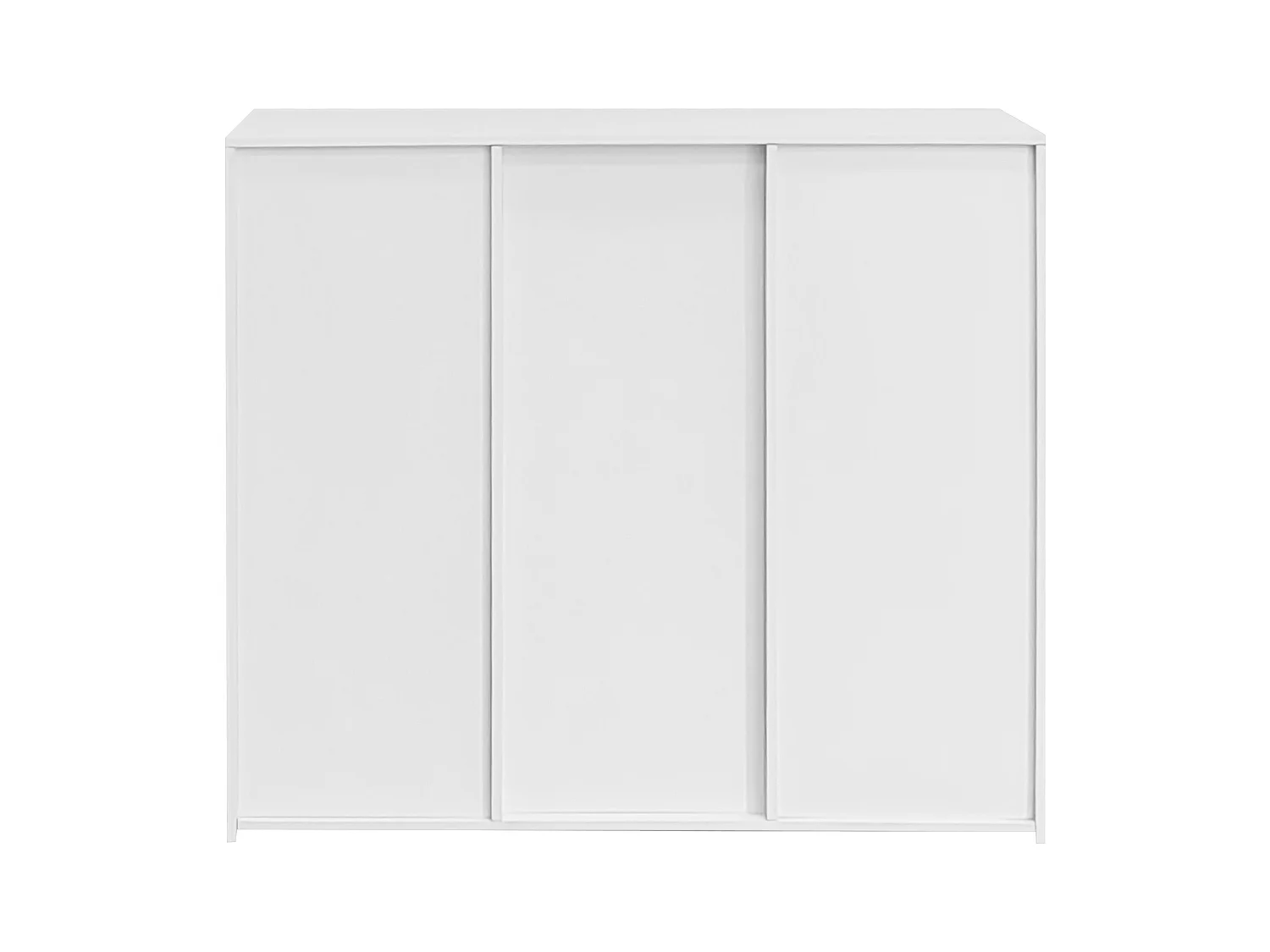 Buffet blanc avec 1 porte et 4 étagères en verre, panneaux de particules 95x35x83 cm