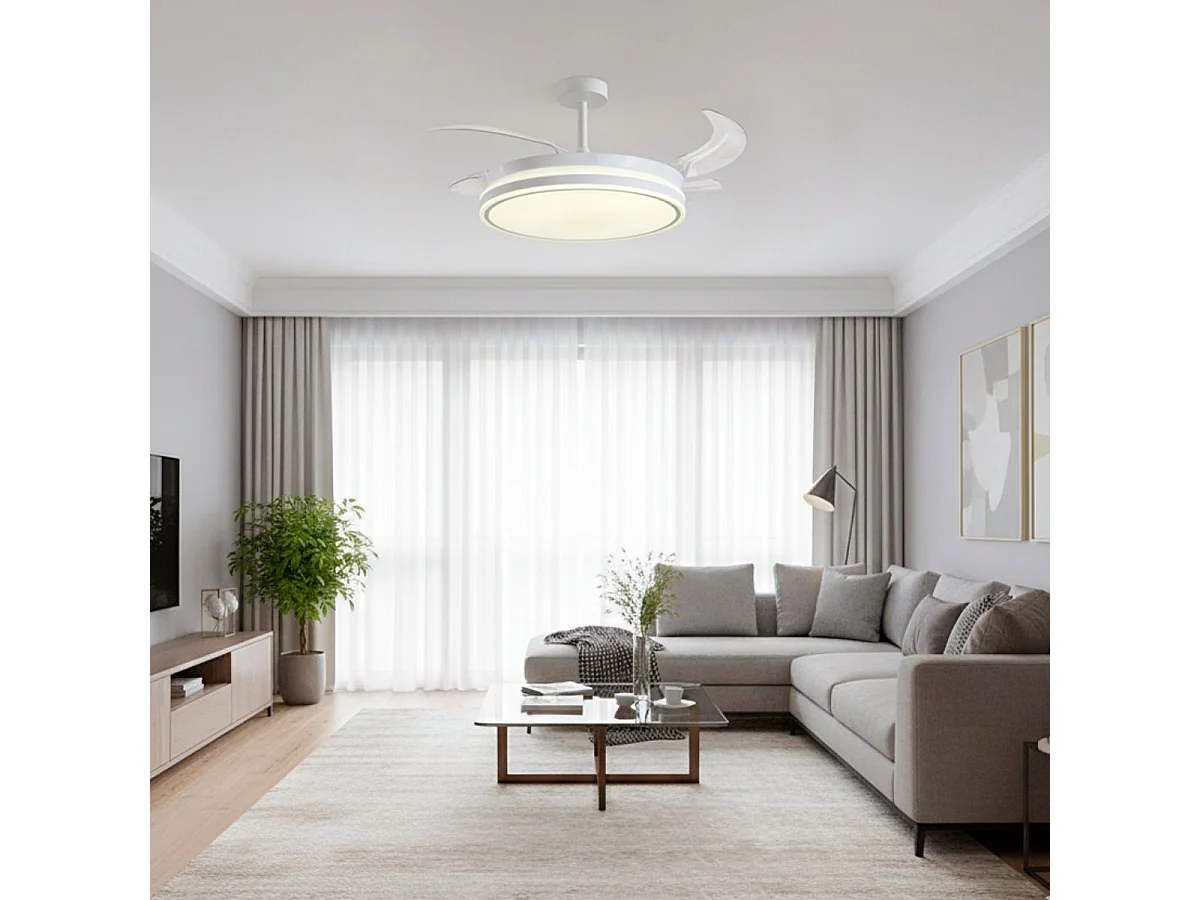 Ventilador de techo Rodas Bel Air 72W 4 aspas retráctiles blanco Ø108 cm