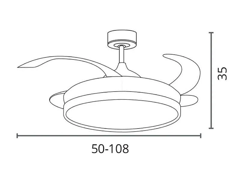 Ventilador de techo Rodas Bel Air 72W 4 aspas retráctiles blanco Ø108 cm