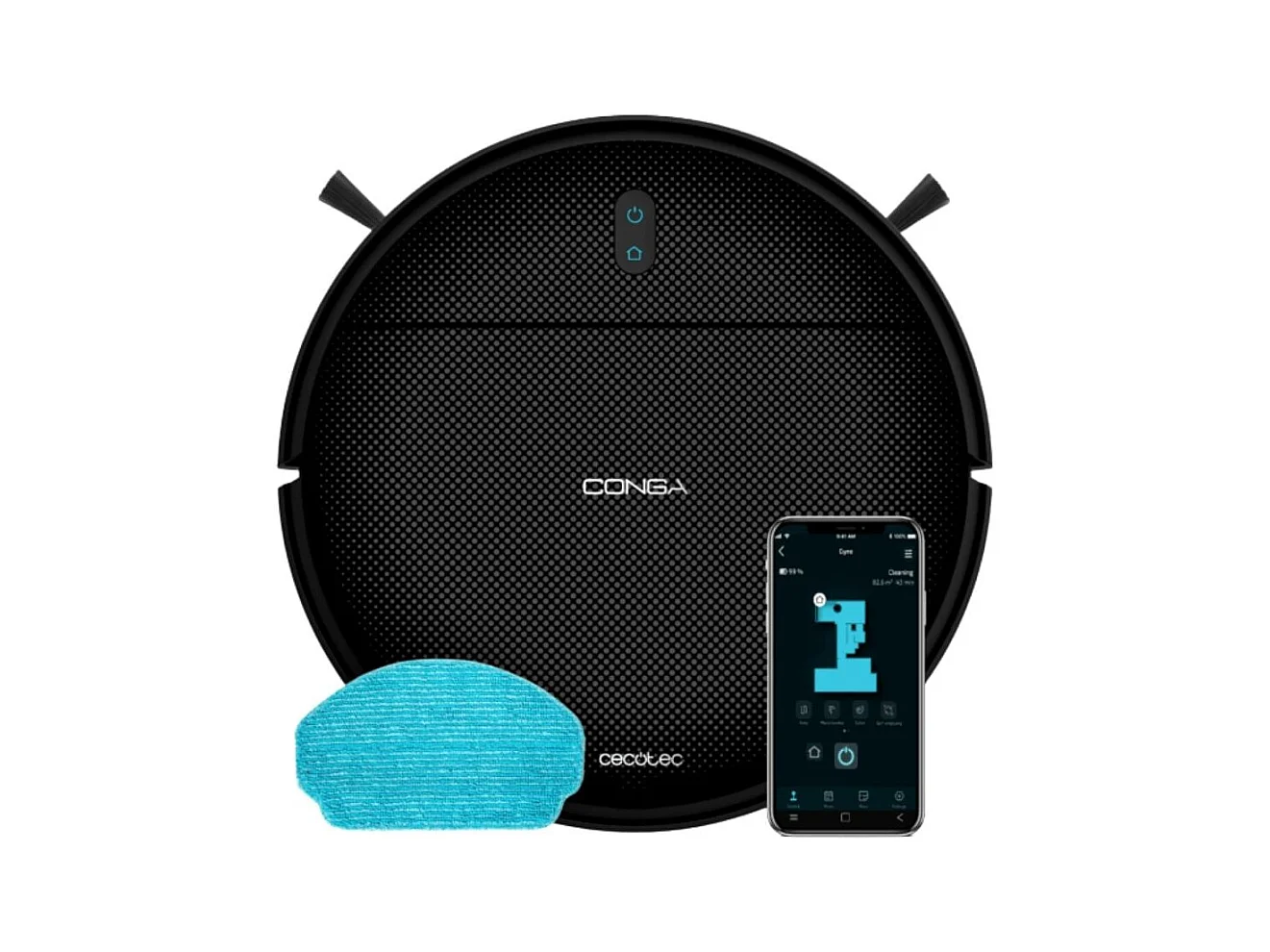 Robot aspirador Cecotec Conga M10 2000Pa base de carga 120 m² negro