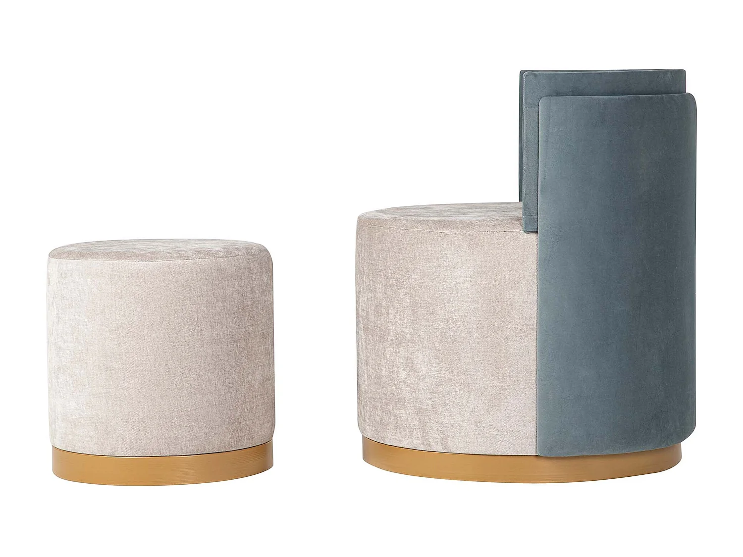 Set Butaca Y Puff Velvet 61x61x70 40x40x40 Cm