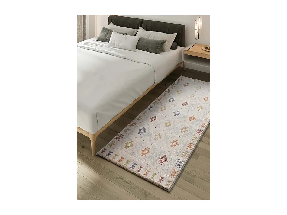 Kurzflorteppich - ethnisch - mehrfarbig - 80x200 cm - TAMARIS