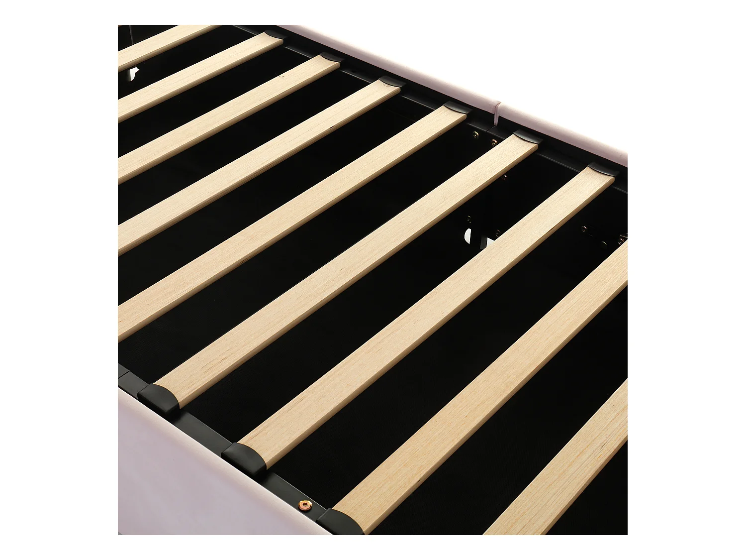 Cama infantil canapé de 90x200cm en terciopelo rosa con cabecero y somier (sin colchón)