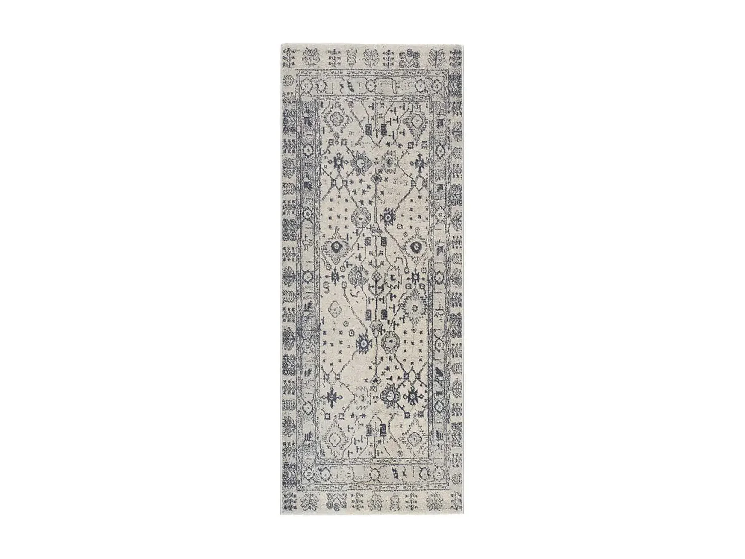 Tapis intérieur - vintage - bleu - 80 x 200 cm - SIROCO