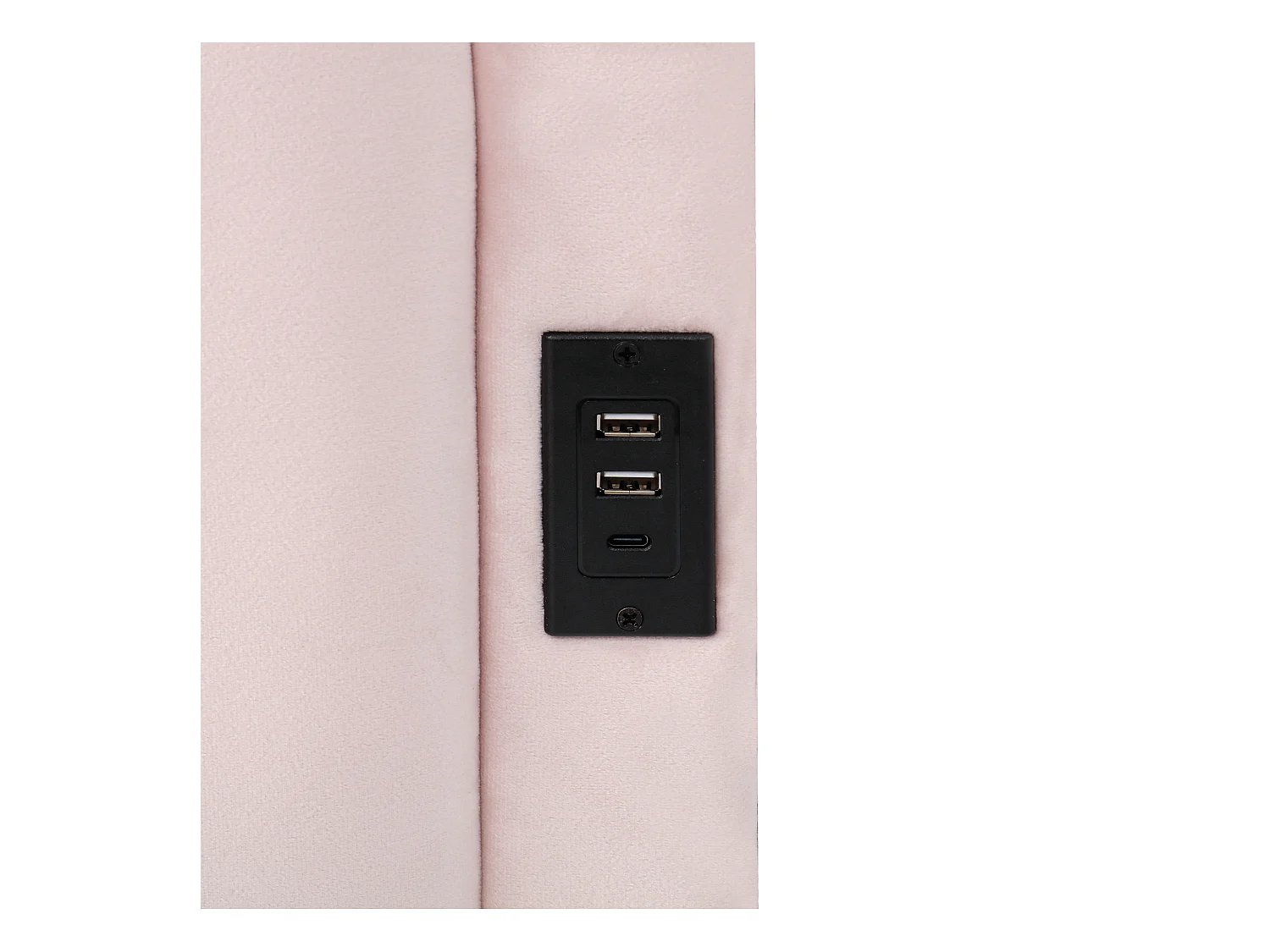 Letto singolo contenitore 90x200cm con caricatore USB e 2 tasche portaoggetti, rete a doghe, tessuto in velluto rosa