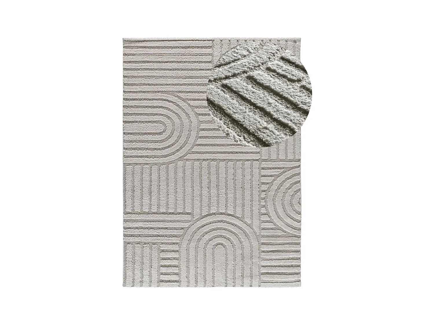 Tapis intérieur - géométrique avec relief - gris - 190 x 285 cm - JUNO