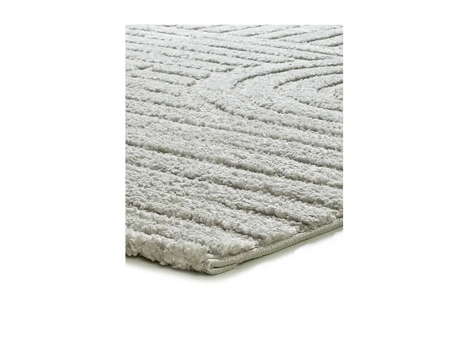 Tapis intérieur - géométrique avec relief - gris - 190 x 285 cm - JUNO
