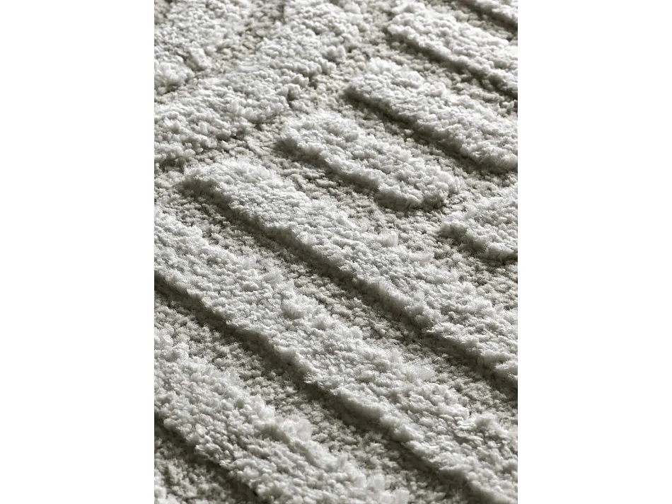 Tapis intérieur - géométrique avec relief - gris - 190 x 285 cm - JUNO