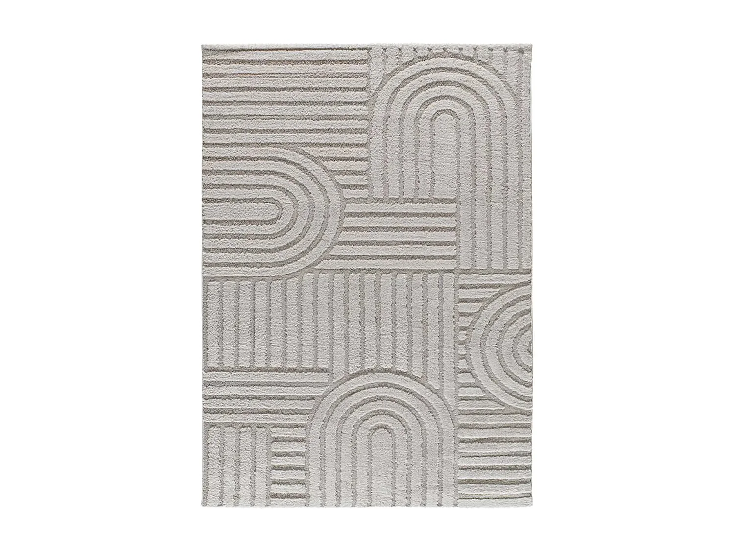 Tapis intérieur - géométrique avec relief - gris - 190 x 285 cm - JUNO