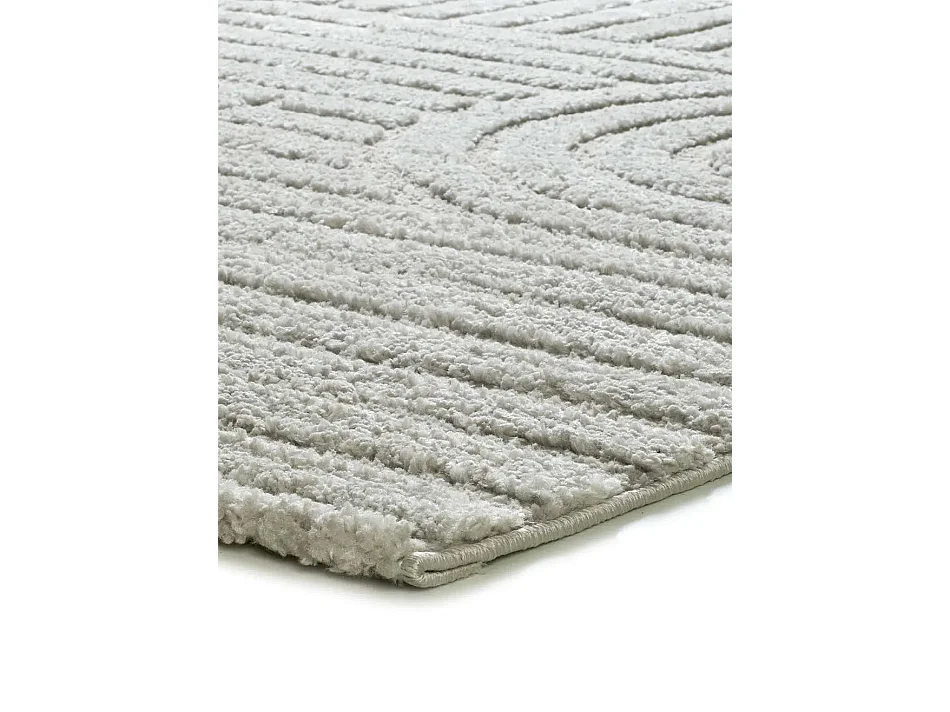 Tapis intérieur - géométrique avec relief - gris - 126 x 190 cm - JUNO