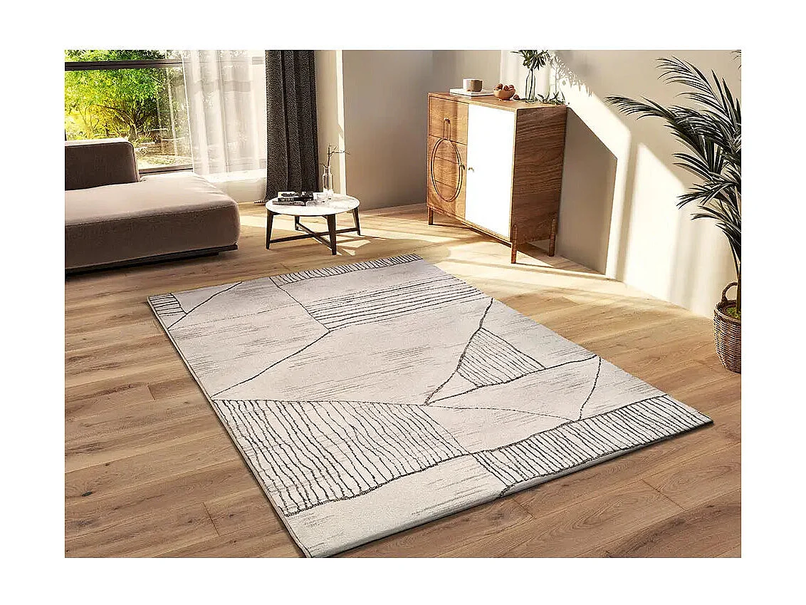 Tapis intérieur - ethnique - crème / marron - 80 x 120 cm - CERES
