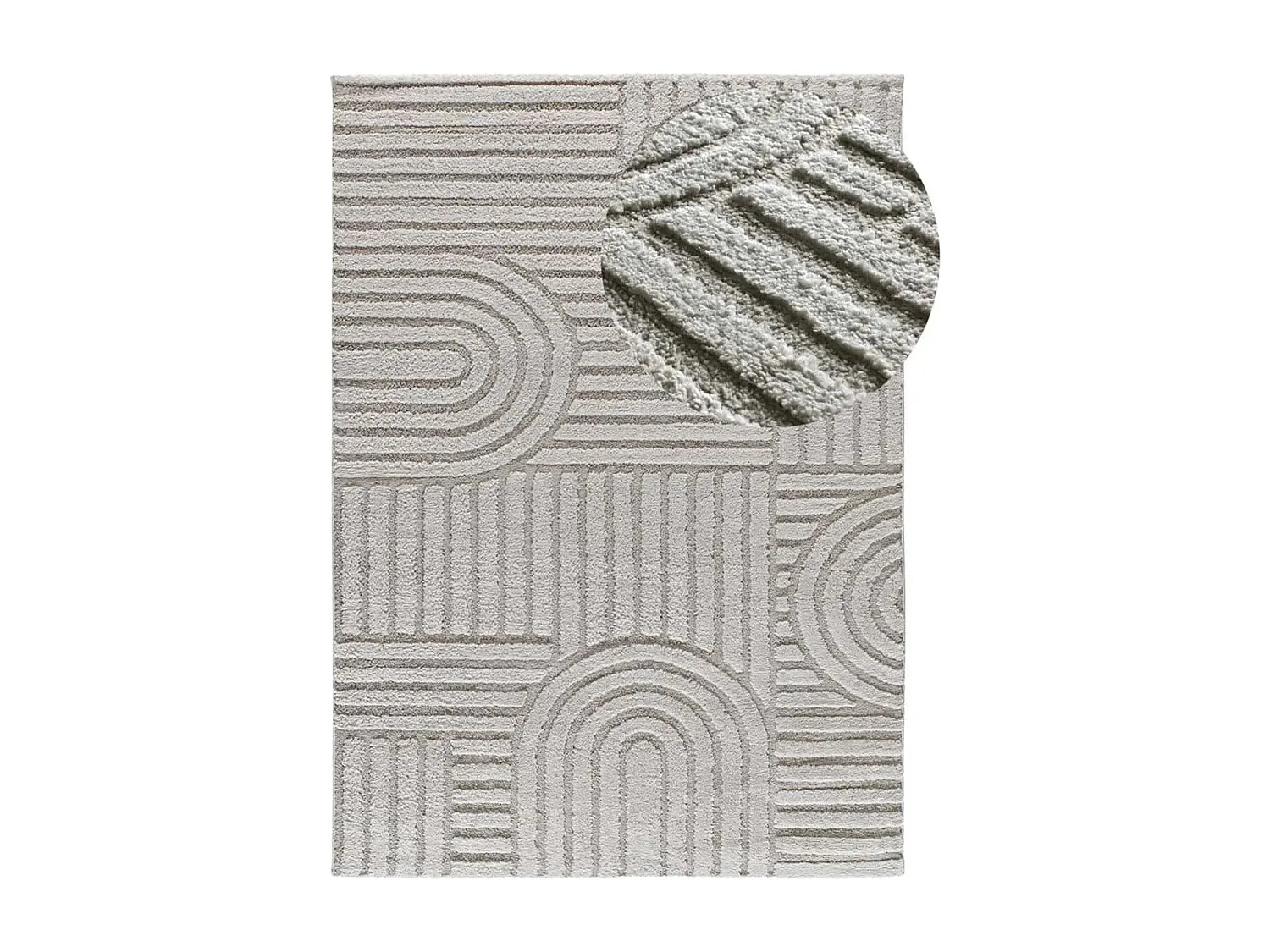 Tapis intérieur - géométrique avec relief - gris - 152 x 235 cm - JUNO