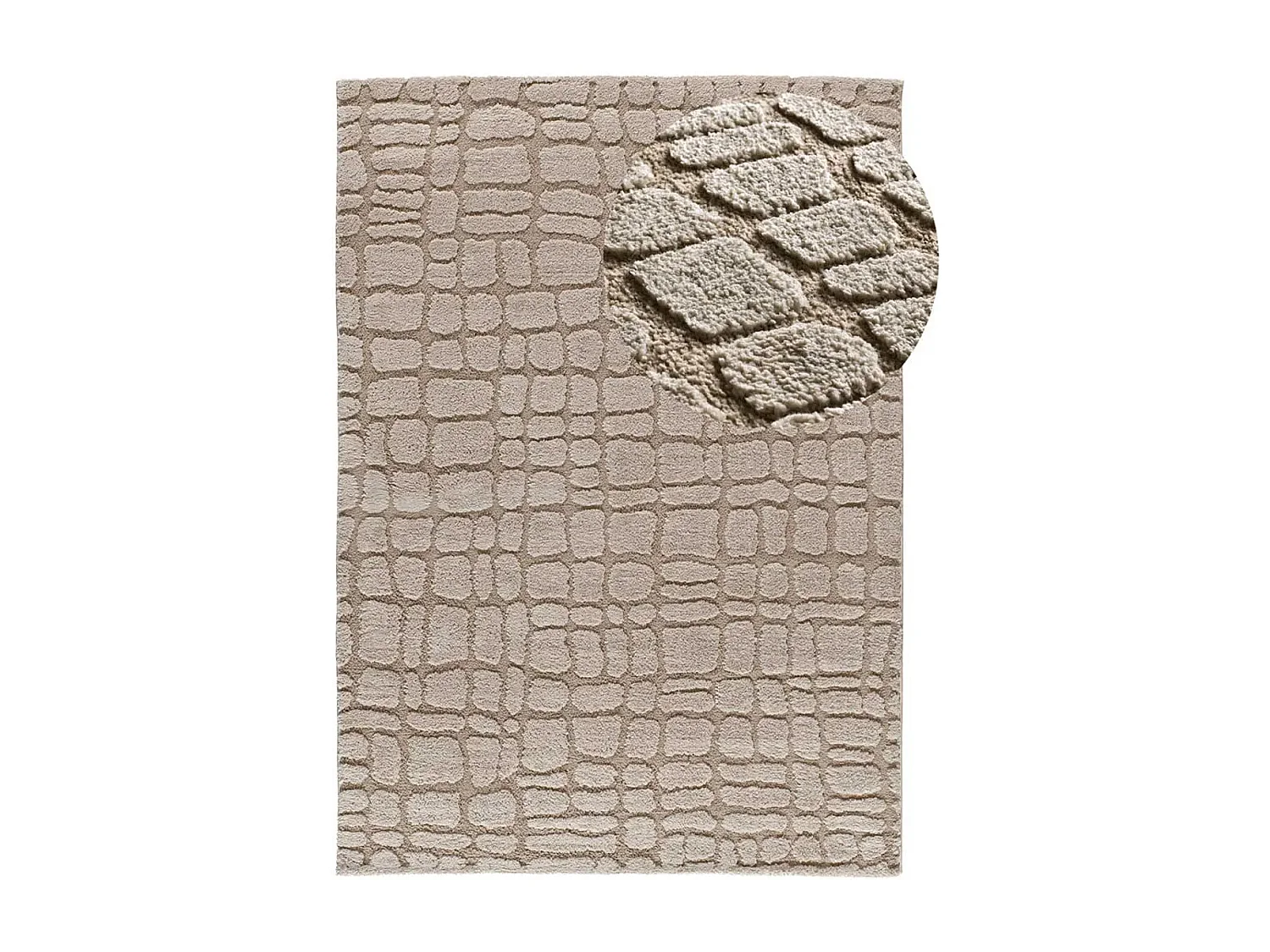 Tapis intérieur - scandinave avec relief - taupe - 152 x 235 cm - JUNO