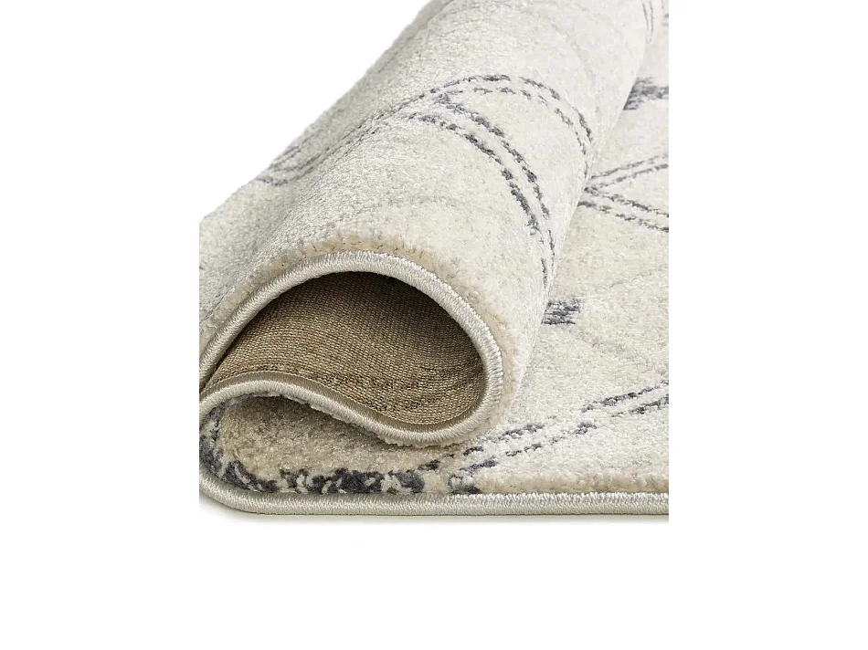 Tapis intérieur - géométrique - bleu / blanc - 133 x 190 cm - SIROCO