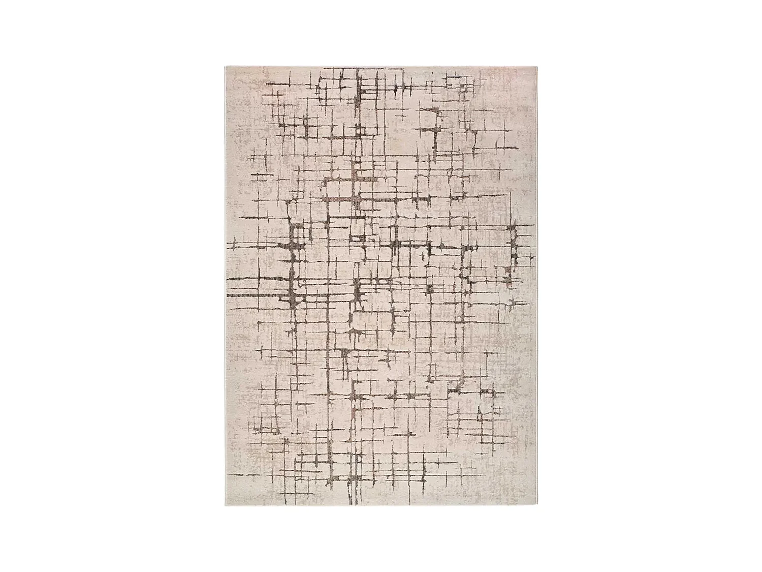 Laagpolig tapijt - modern - crème / bruin - 200x285 cm - CERES
