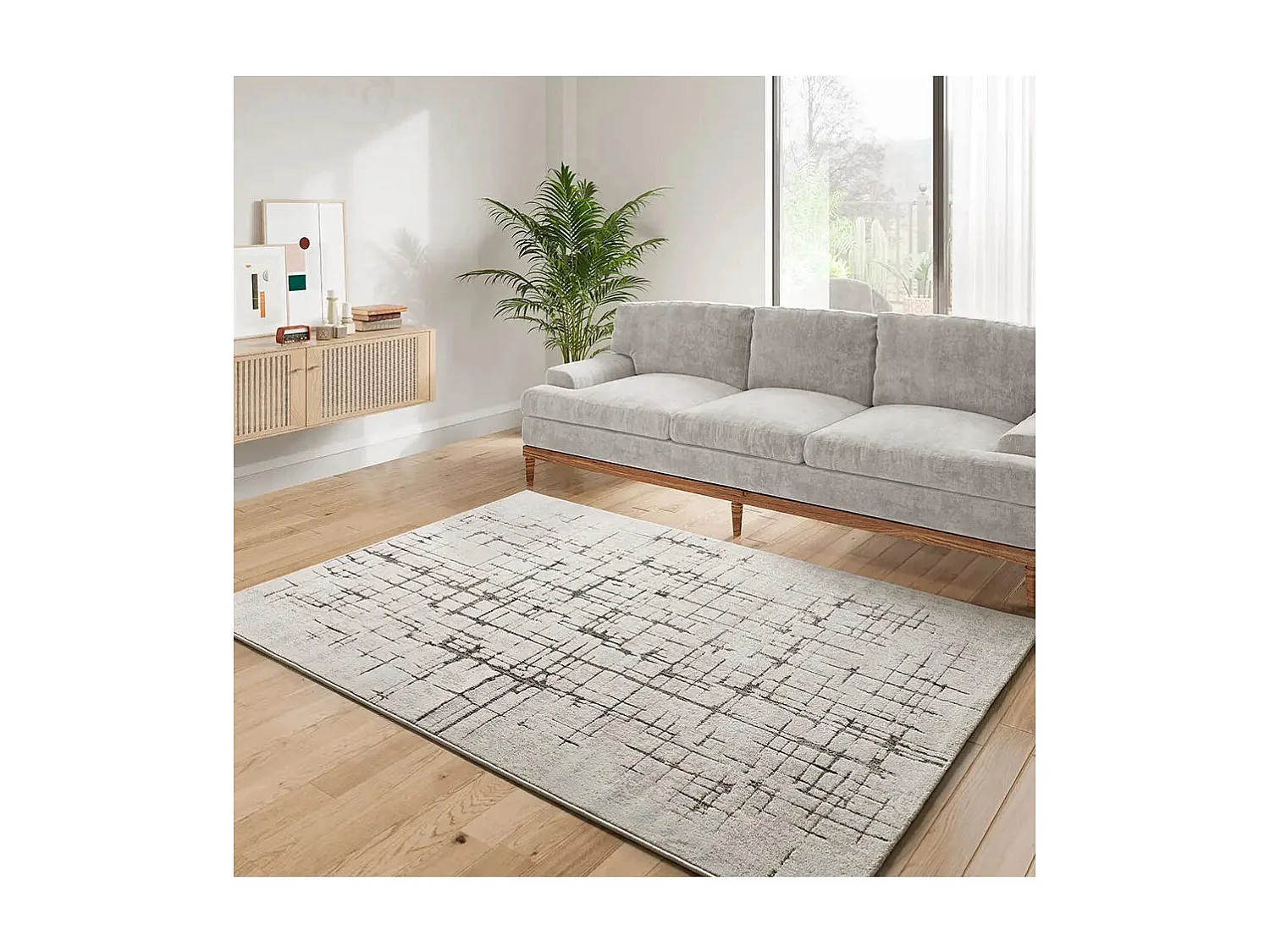 Tapis intérieur - moderne - crème / marron - 200 x 285 cm - CERES