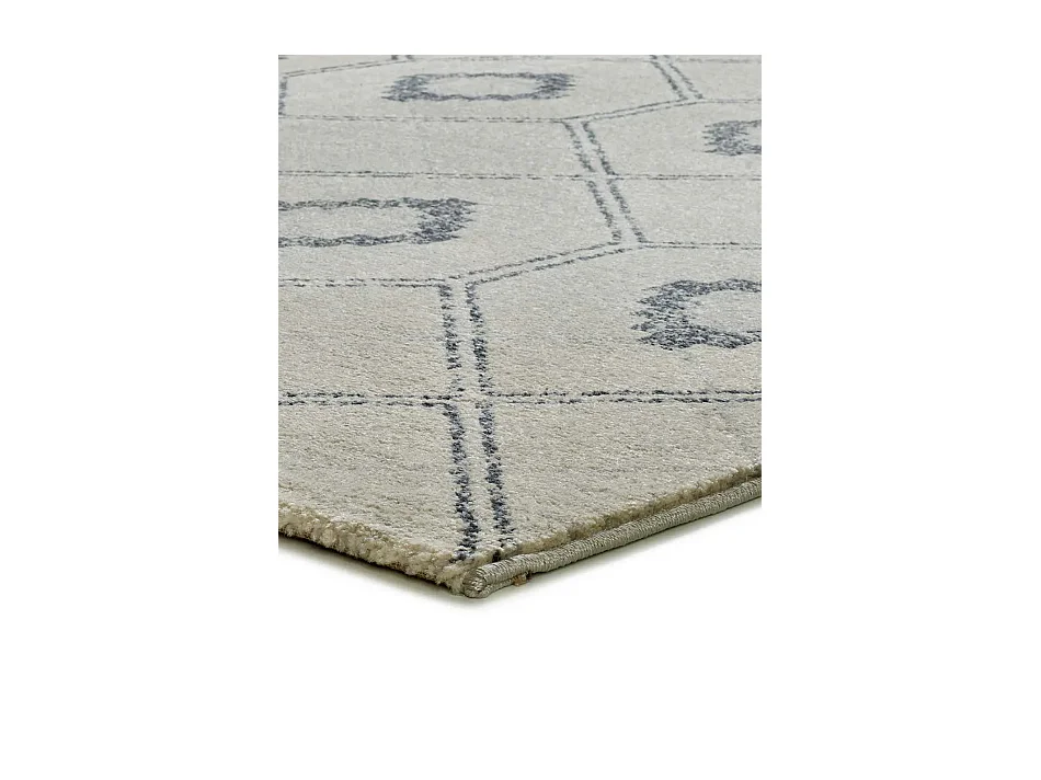 Tapis intérieur - géométrique - bleu / blanc - 160 x 230 cm - SIROCO