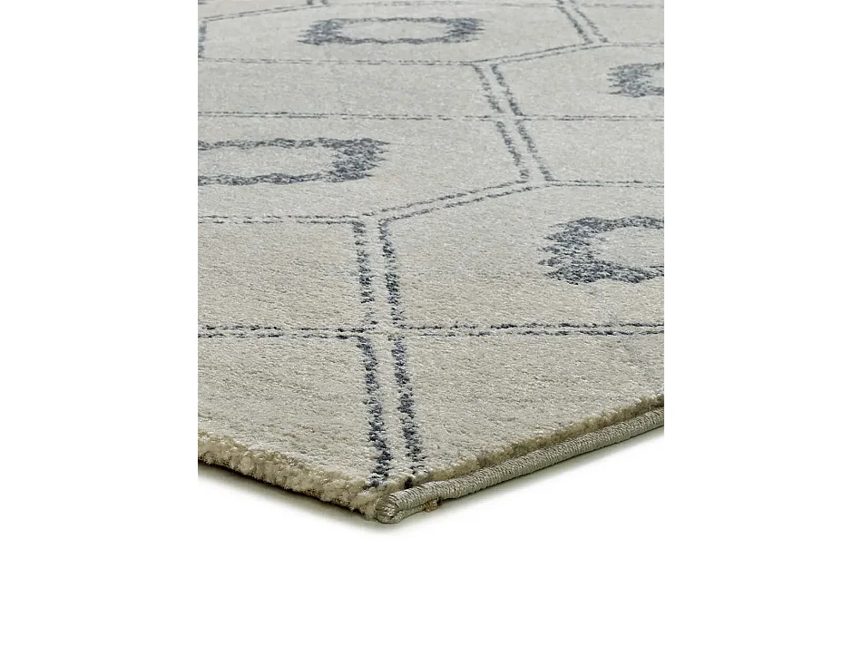 Tapis intérieur - géométrique - bleu / blanc - 160 x 230 cm - SIROCO