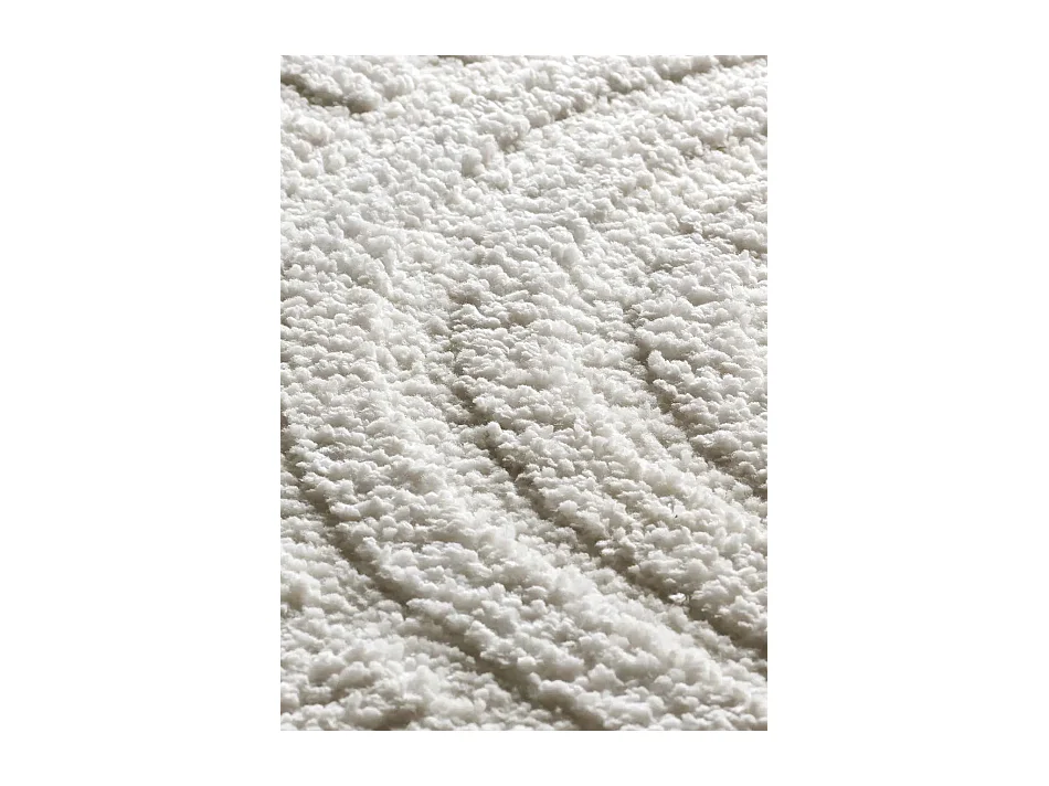 Tapis intérieur - géométrique avec relief - blanc - 190 x 285 cm - JUNO