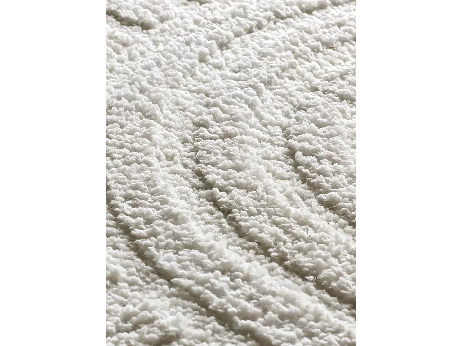 Tapis intérieur - géométrique avec relief - blanc - 190 x 285 cm - JUNO