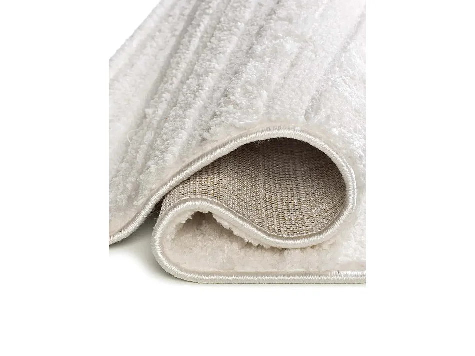 Tapis intérieur - géométrique avec relief - blanc - 152 x 235 cm - JUNO