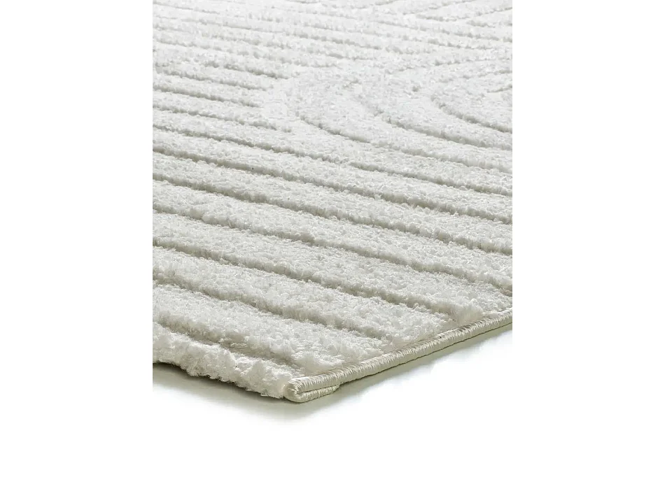 Tapis intérieur - géométrique avec relief - blanc - 152 x 235 cm - JUNO