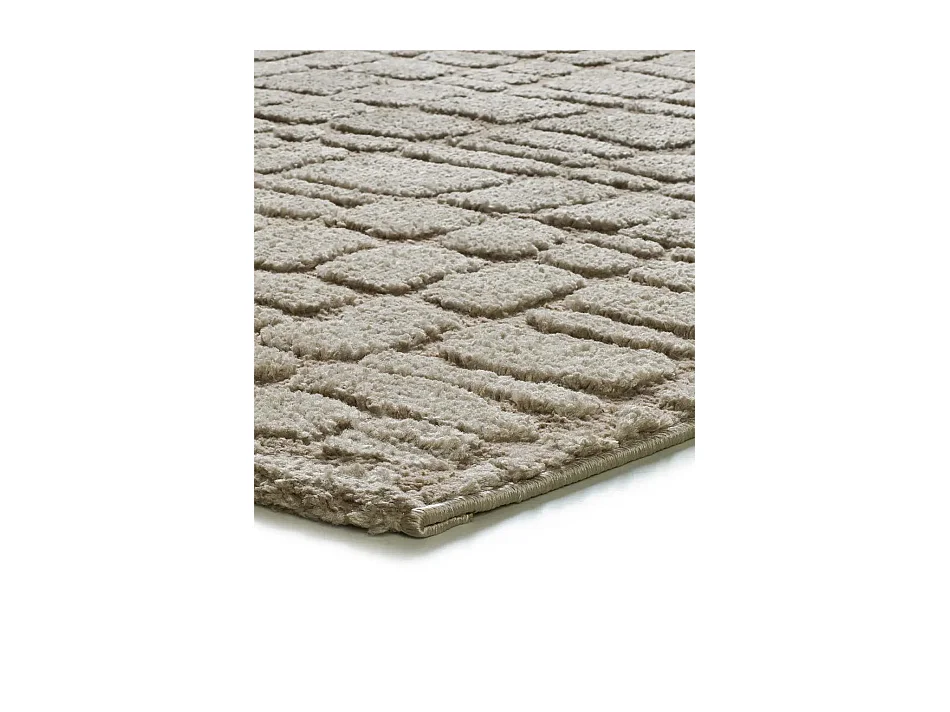 Tapis intérieur - scandinave avec relief - taupe - 190 x 285 cm - JUNO