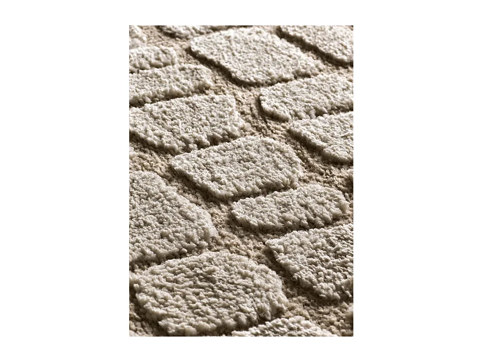 Tapis intérieur - scandinave avec relief - taupe - 190 x 285 cm - JUNO