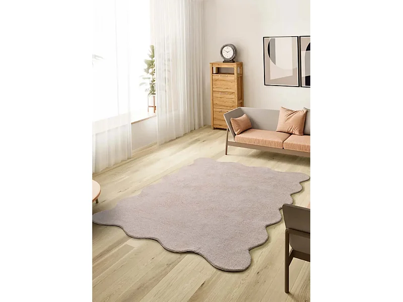 Kurzflorteppich - waschbar und rutschfeste - einfarbiger - make up - 160x230 cm - MELLOW