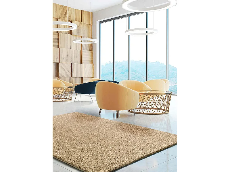 Tapis intérieur - shaggy uni - beige - 133 x 190 cm - NORGE