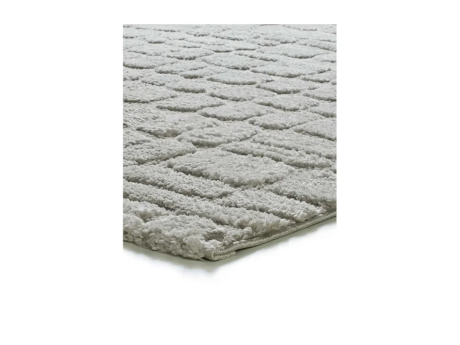 Tapis intérieur - scandinave avec relief - gris - 126 x 190 cm - JUNO
