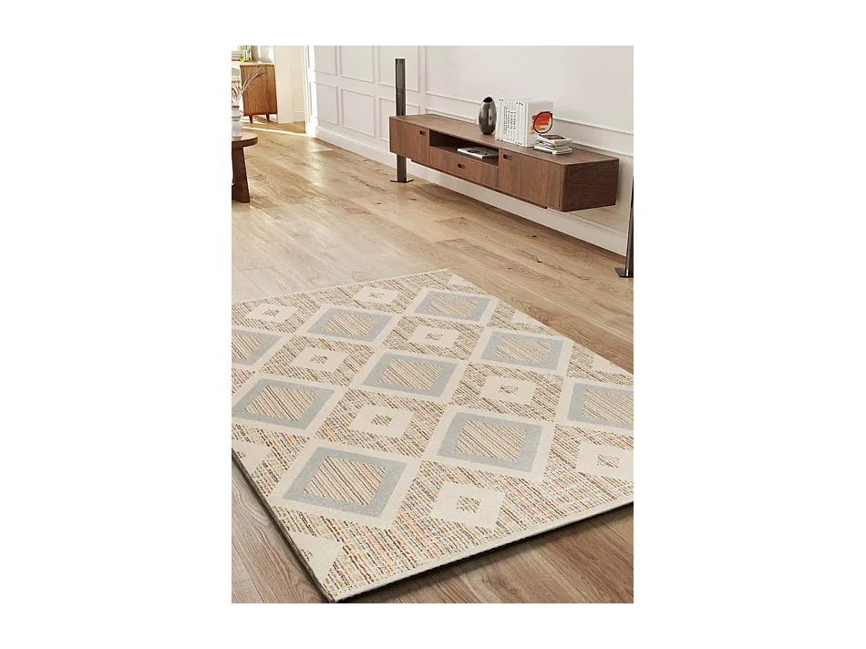 Tapis intérieur - géométrique - multicolore - 133 x 190 cm - SIROCO