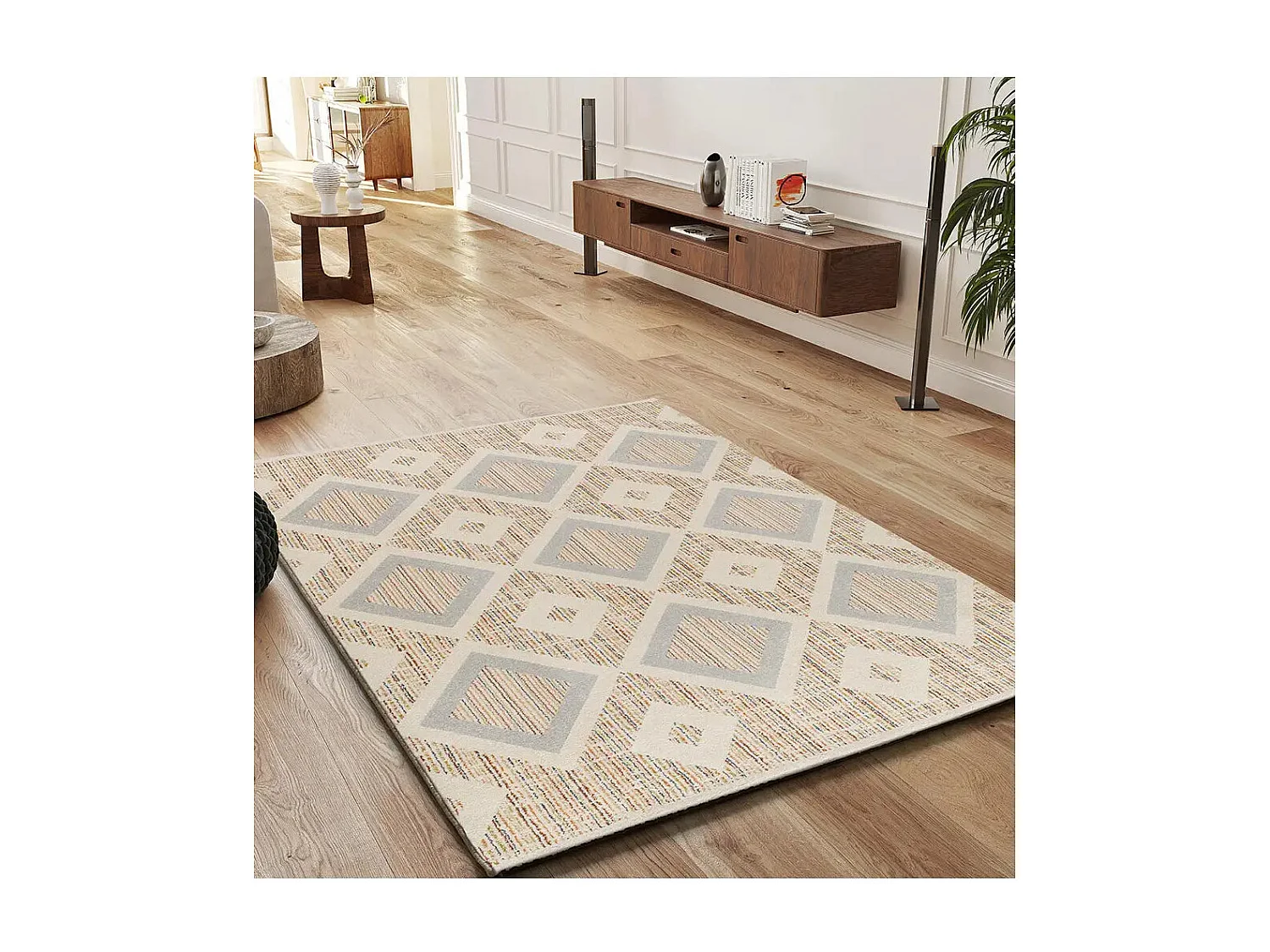 Tapis intérieur - géométrique - multicolore - 133 x 190 cm - SIROCO