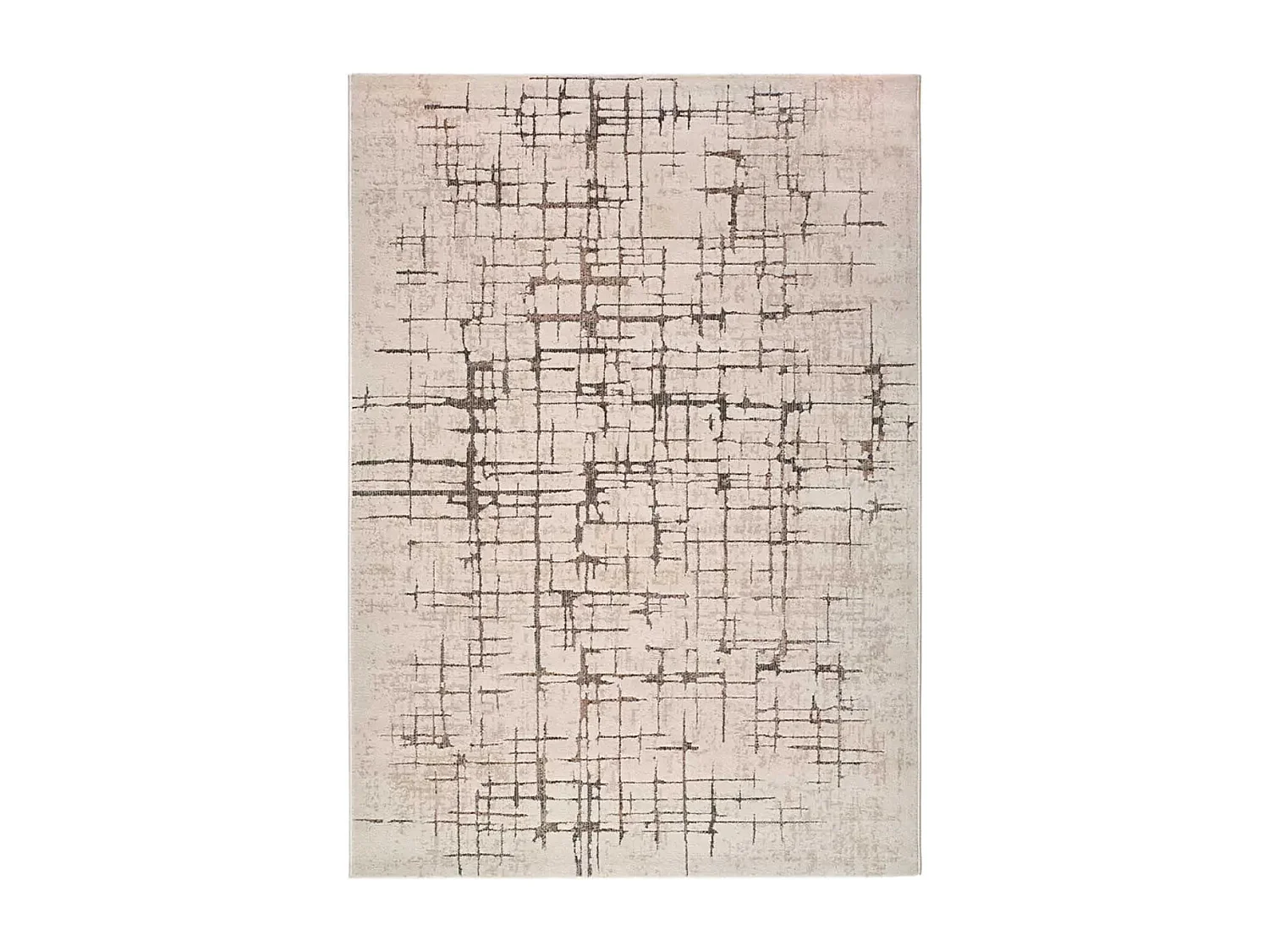 Tapis intérieur - moderne - crème / marron - 133 x 190 cm - CERES