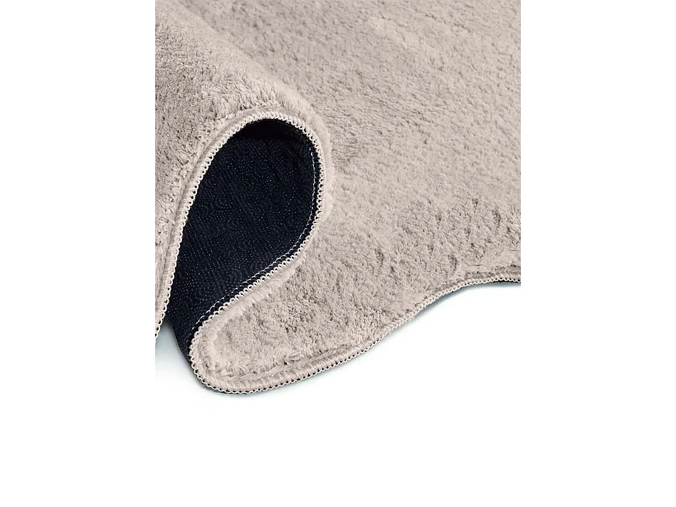 Tapis lavable antidérapant - uni - taupe - 160 x 230 cm - MELLOW