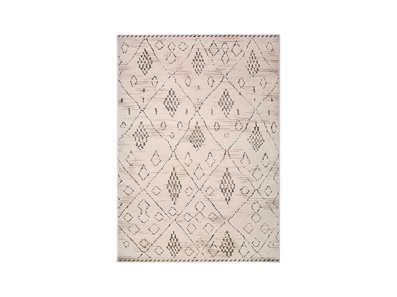 Kurzflorteppich - ethnisch - creme / braun - 200x285 cm - CERES