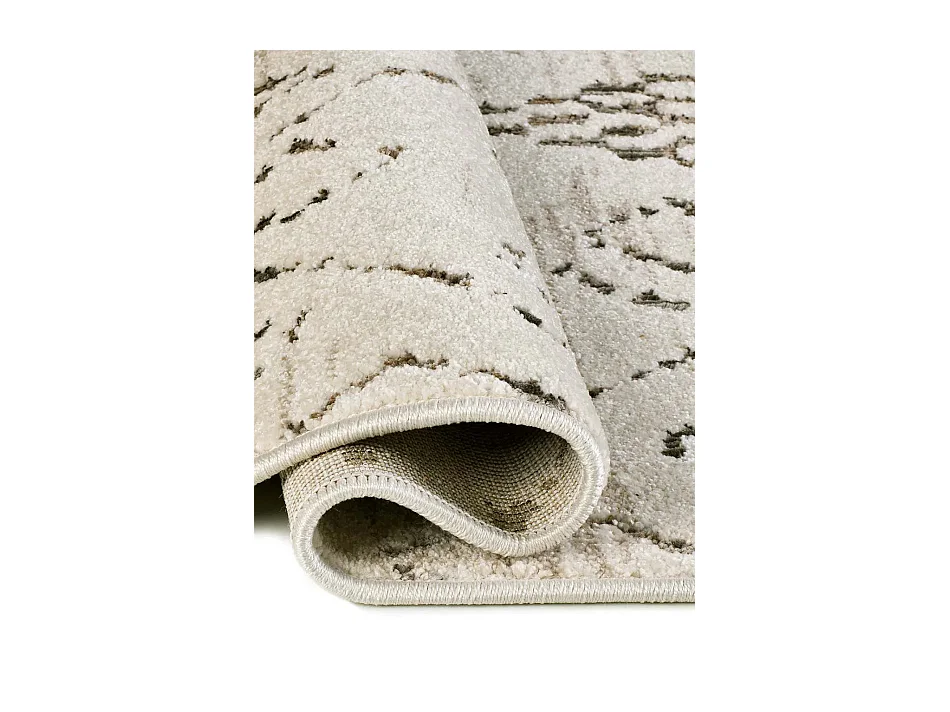 Kurzflorteppich - ethnisch - creme / braun - 200x285 cm - CERES