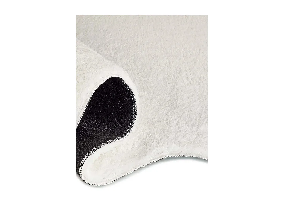 Tapis lavable antidérapant - uni - blanc - 160 x 230 cm - MELLOW