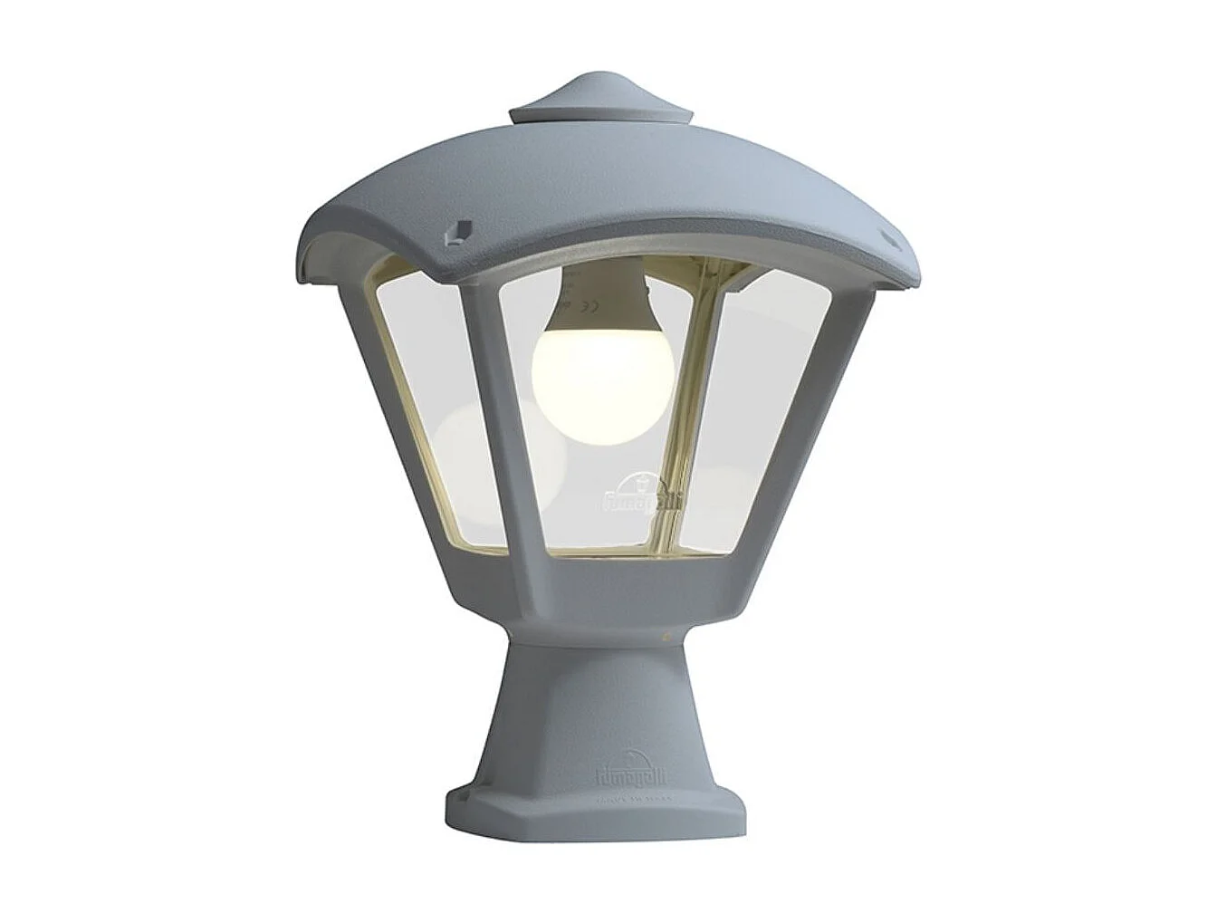 Farola Roby Fumagalli diseño sobremuro gris 29x20x20 cm