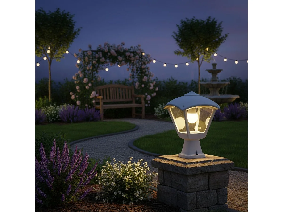 Farola Roby Fumagalli diseño sobremuro gris 29x20x20 cm