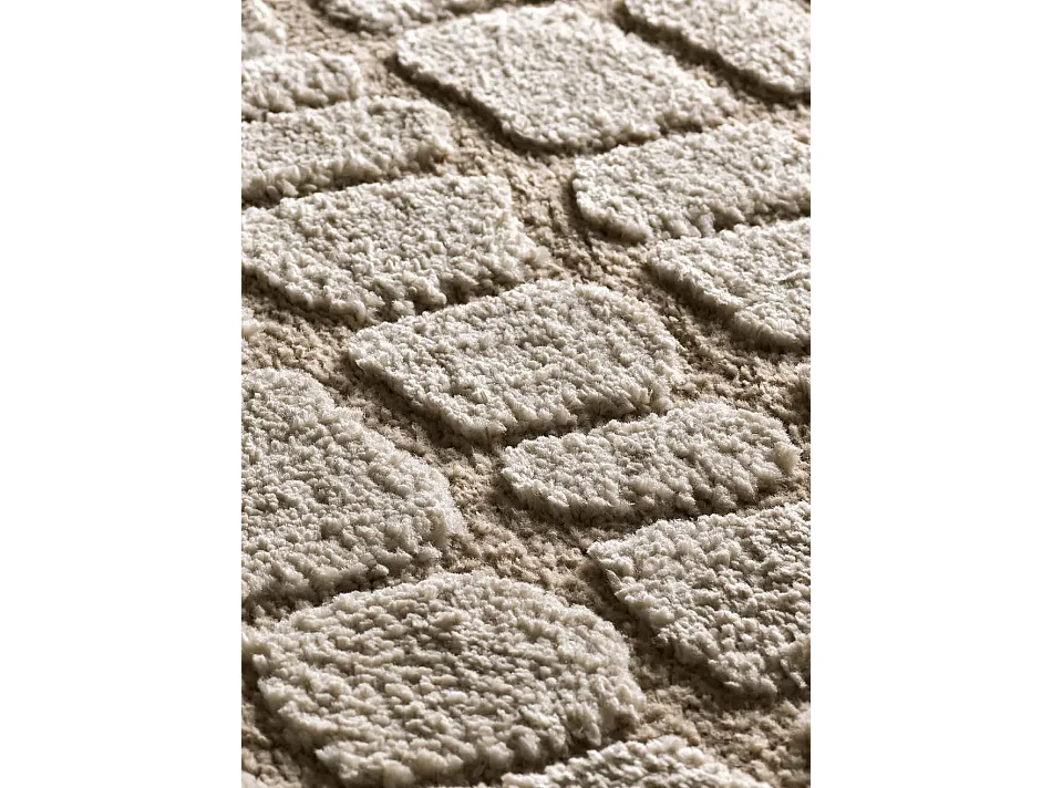 Tapis intérieur - scandinave avec relief - taupe - 126 x 190 cm - JUNO