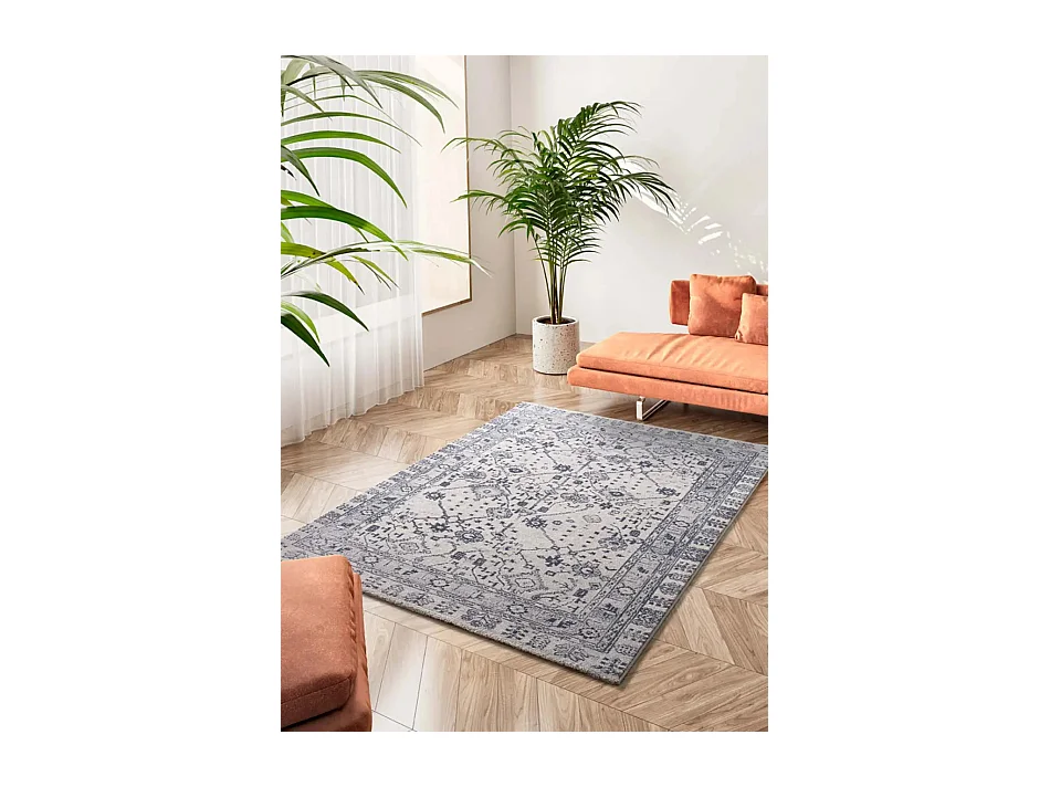 Laagpolig tapijt - vintage - blauw - 160x230 cm - SIROCO