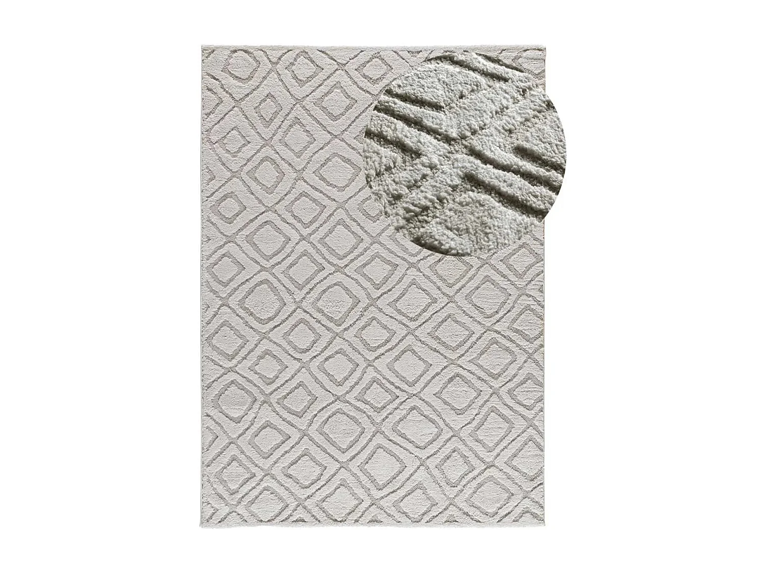 Tapis intérieur - scandinave avec relief - gris - 64 x 120 cm - JUNO