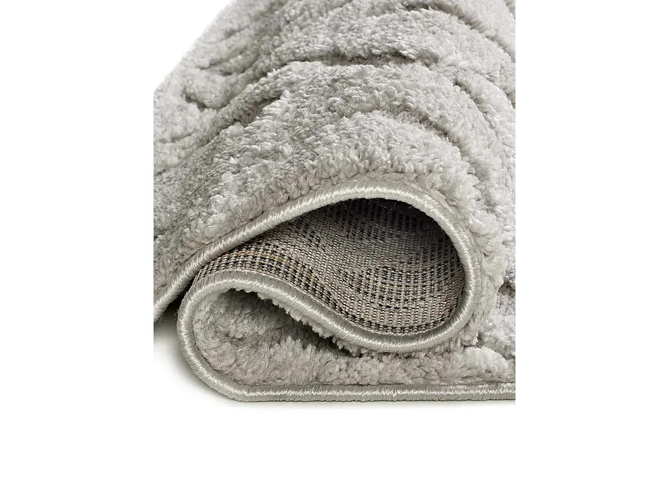 Tapis intérieur - scandinave avec relief - gris - 64 x 120 cm - JUNO