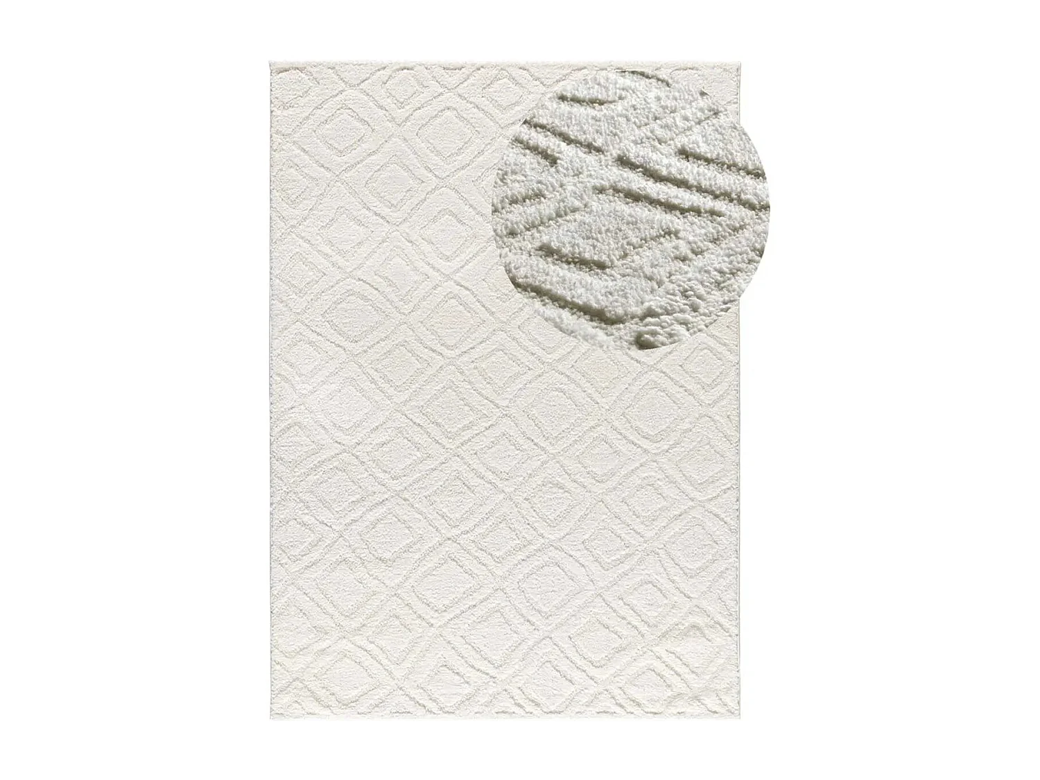 Tapis intérieur - scandinave avec relief - blanc - 152 x 235 cm - JUNO
