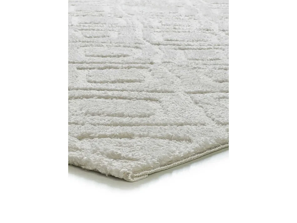Tapis intérieur - scandinave avec relief - blanc - 152 x 235 cm - JUNO
